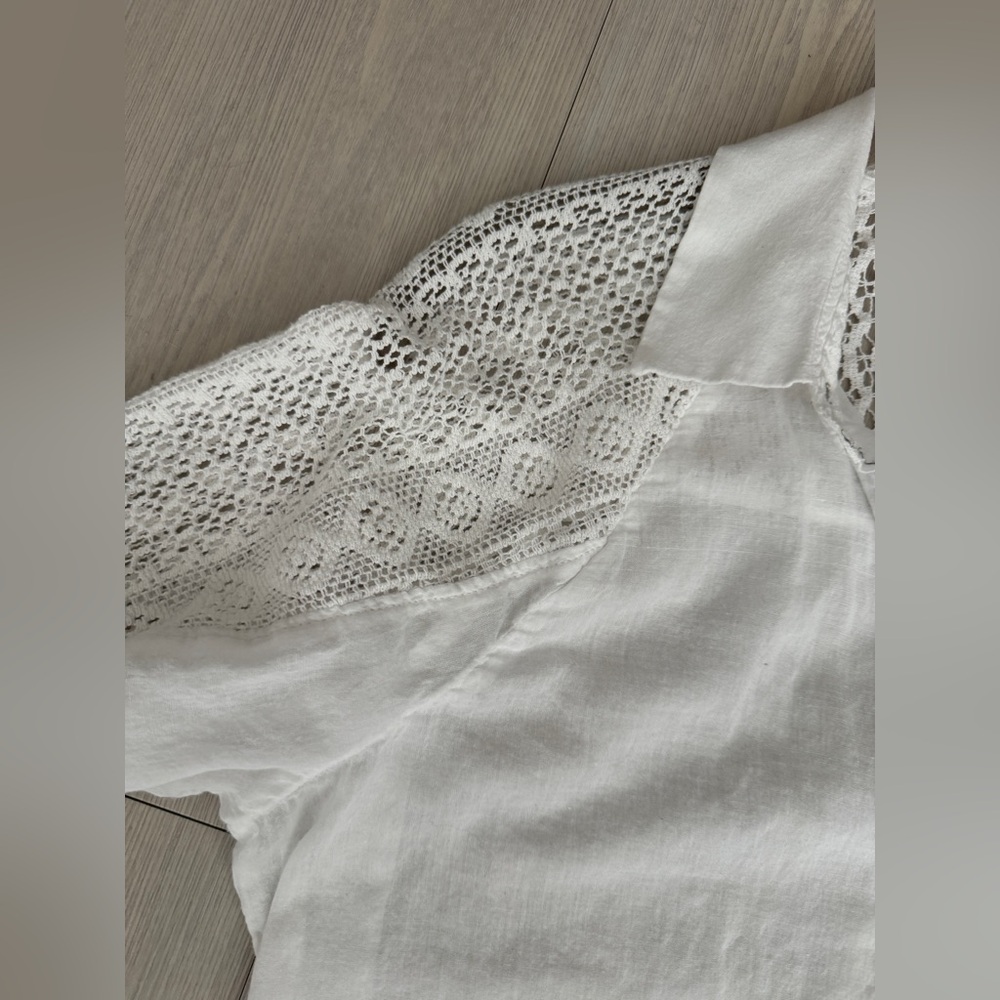 Anthropology Holding Horses Lace Long Sleeve Cotton Blend Shirt Size S - Picture 10 of 16